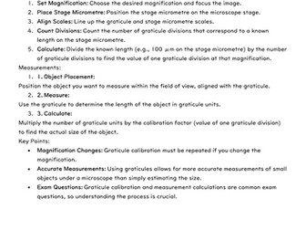 Summary of Microscopy for A Level Biology