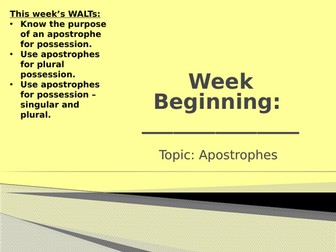 Apostrophes for possession KS2