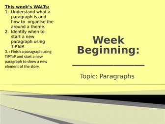 Paragraphs grammar lessons KS2