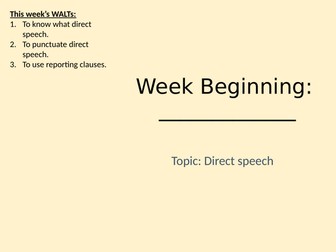 Direct speech grammar lessons KS2