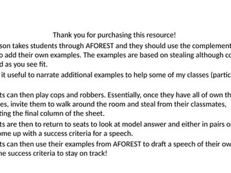 AFOREST lesson persuasive devices