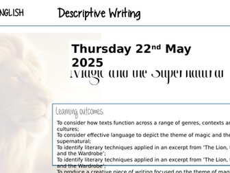 Descriptive writing based on 'The Lion, The Witch and the Wardrobe'