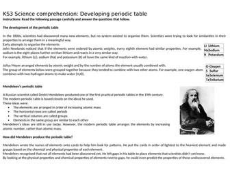 Year 8 Chemistry - Comprehension Bundle