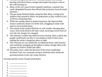 Sherlock Holmes Spelling homework/activities