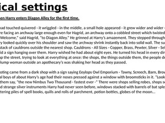 KS3 Magical Settings extract analysis