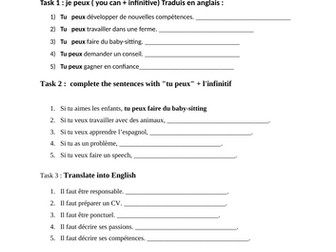 Tu peux + Inf  New GCSE translation