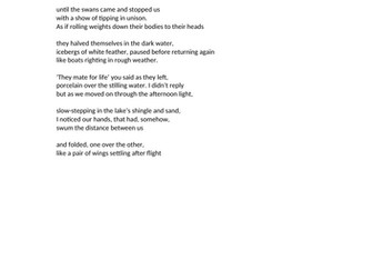 AQA Love & Relationships - Comparison of "Winter Swans" & "When We Two Parted"