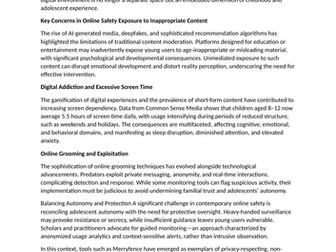 Principal Concerns in Online Safety