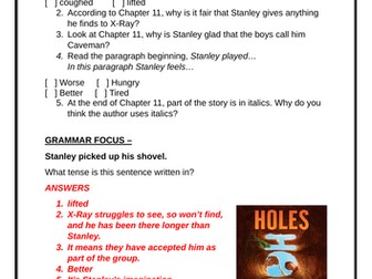 Holes Comprehension Chapters 11 - 15