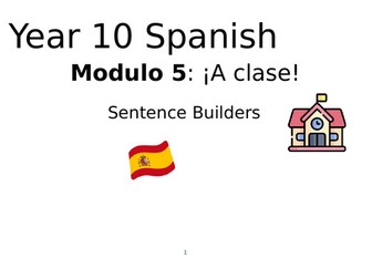 Spanish GCSE 2024 Edexcel Mod 5+6 Sentence Builder BOOKLET
