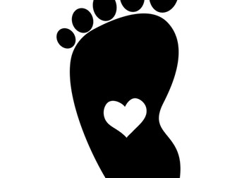 Baby Footprint with Heart Svg Design