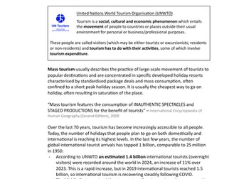 CCEA A2 Geography: Tourism