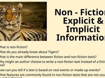Non-Fiction - Explicit & Implicit Information