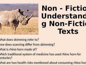 Non-Fiction - Understanding Non-Fiction Texts