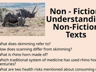 Non-Fiction - Understanding Non-Fiction Texts