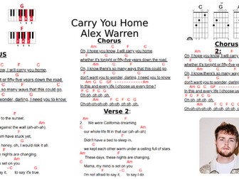 Carry you Home Alex Warren - Musical futures style sheet