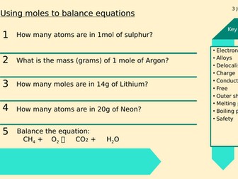Using Moles to Balance Equations