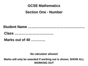 GCSE Mathematics (Foundation) - Topic Tests