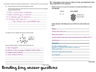 AQA Chemistry revision GCSE for Bonding, Required Practicals, Electrolysis, Acids full mark schemes