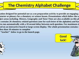 The Chemistry Alphabet Challenge
