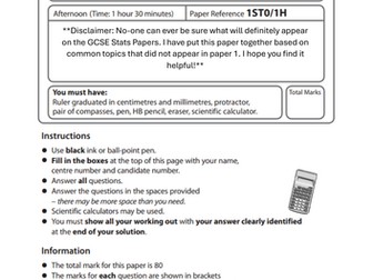 GCSE Statistics Paper 2 Prediction 2025