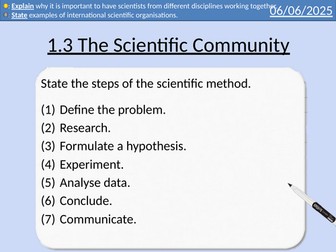 OCR AAQ in Applied Science: 1.3 The Scientific Community