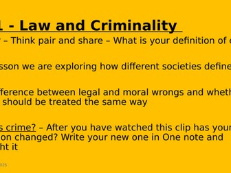 Law and Criminality 8 Lessons - IGCSE Cambridge Global Perspectives