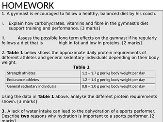 Resource Bundle for Teaching Diet in Sort for GCSE