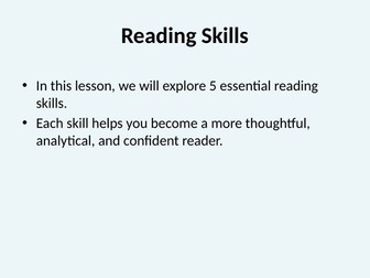 Reading skills activities