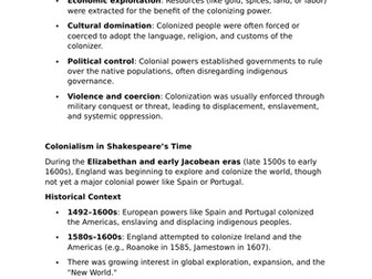 Colonialism in The Tempest