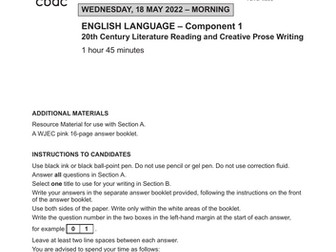 Eduqas English Language Component 1 Models