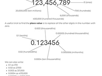 Place Value Worksheet