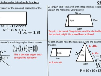 Factorising Quadratics