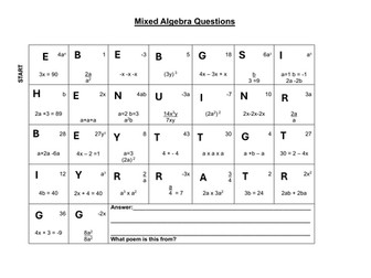 Mixed algebra puzzle