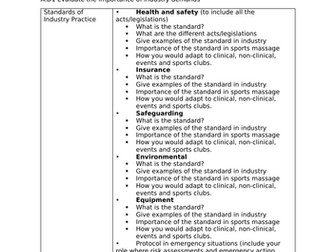 Pearson Sports Unit 7 Sports Massage
