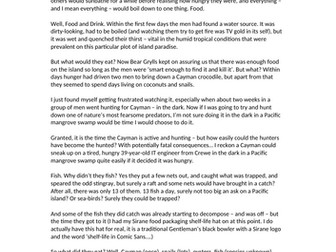 Non Fiction - Analysing a Non Fiction text