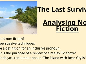 Non Fiction - Analysing a Non Fiction text