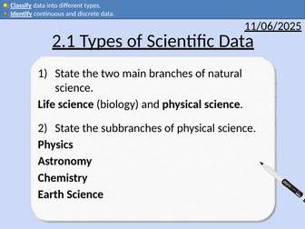 OCR AAQ in Applied Science: 2.1 Types of scientific data