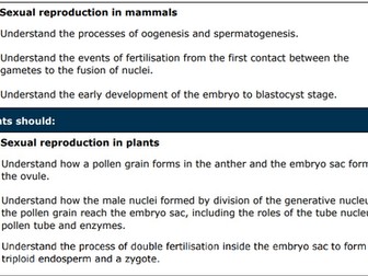 Animal Reproduction - AS Level