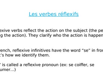 French Reflexive Verbs (KS3 and KS4 lesson and activities)