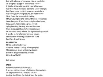 Othello Essay Planning