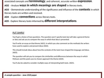 Atonement and Anthology Essay Planning