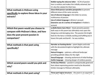 Atonement and Anthology Comparisons