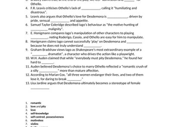 Othello Critic Gapfill