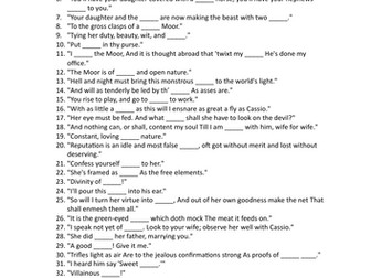 Othello Quote Gap Fill
