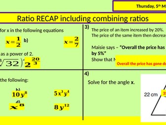 Ratio Consolidation including combining ratios