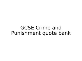AQA GCSE RS Crime and Punishment quote bank