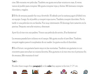 Pasatiempos - reading - three tenses