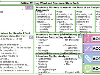 Critical Analysis Word Bank