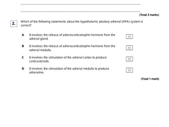 A level Psychology Physiology of Stress